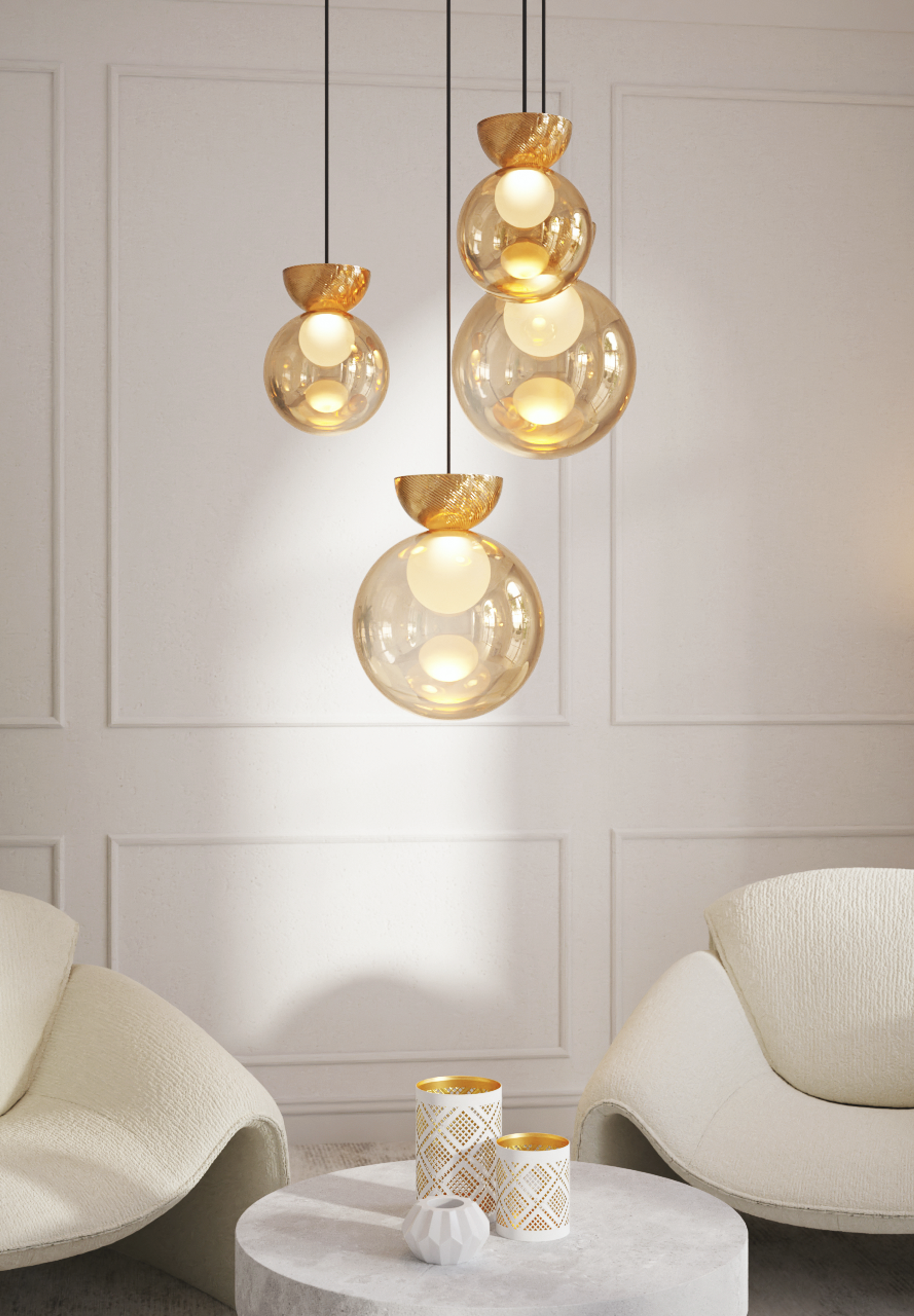 Sans Souci Charm pendant crystal chandelier visualisation