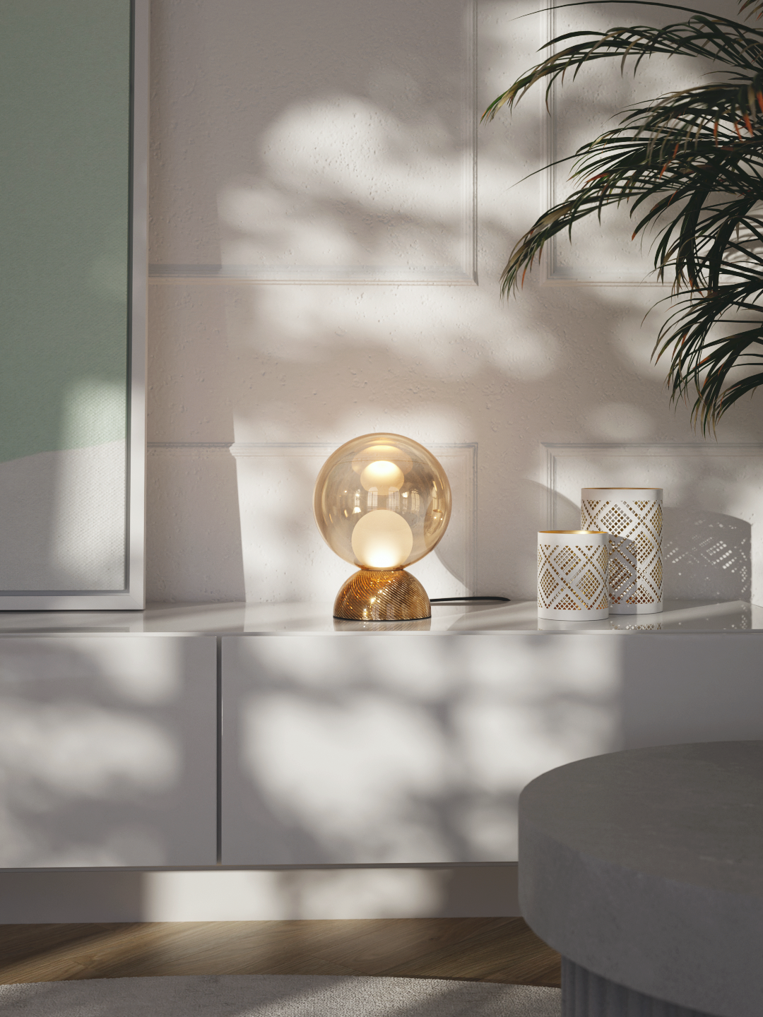 Sans Souci Charm table lamp visualisation crystal bohemian glass lamp