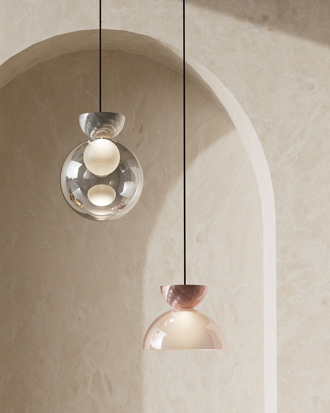 Charm mood crystal glass product pendant chandelier visualisation