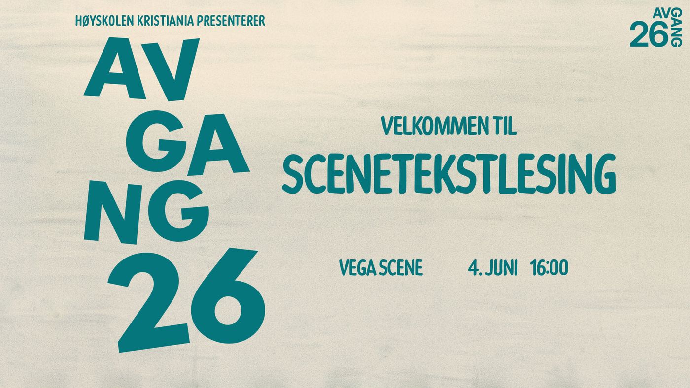AVGANG26: Scenetekstlesing
