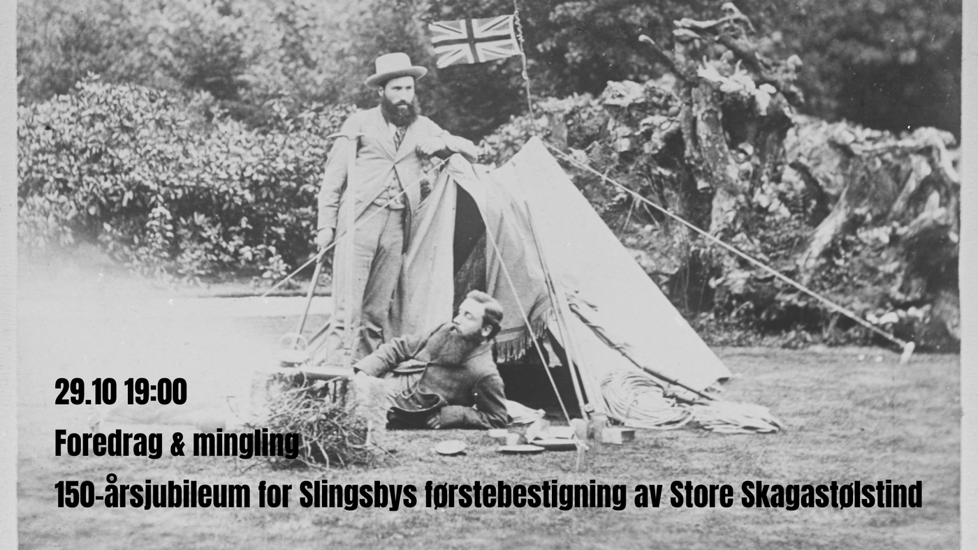 Bilde av to menn i telt. Bilde er tatt siste del av 1800-tallet.