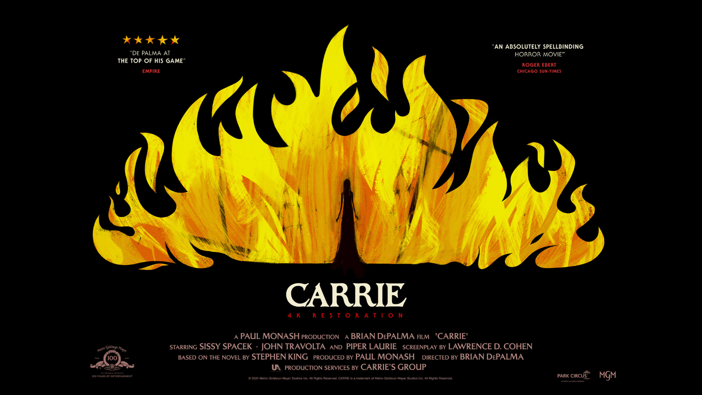 Silhuetten av en jente i masse flammer