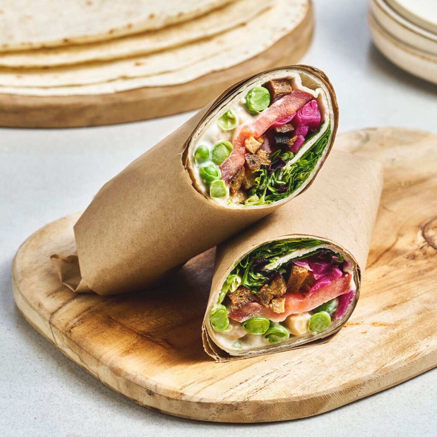 Vegansk cæsarwrap