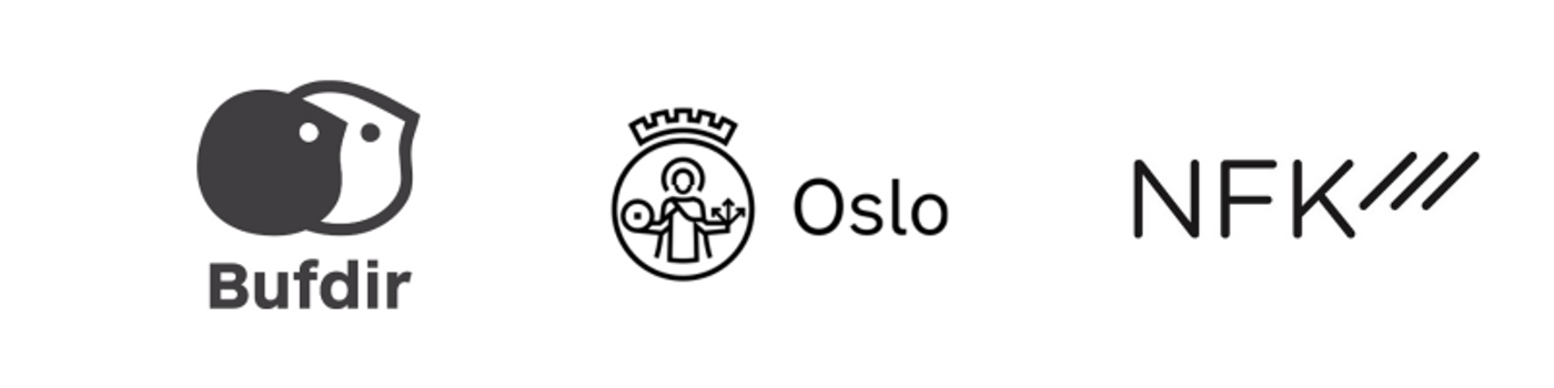 Logoene til Bufdir, Oslo Kommune og Norsk filmklubbforbund