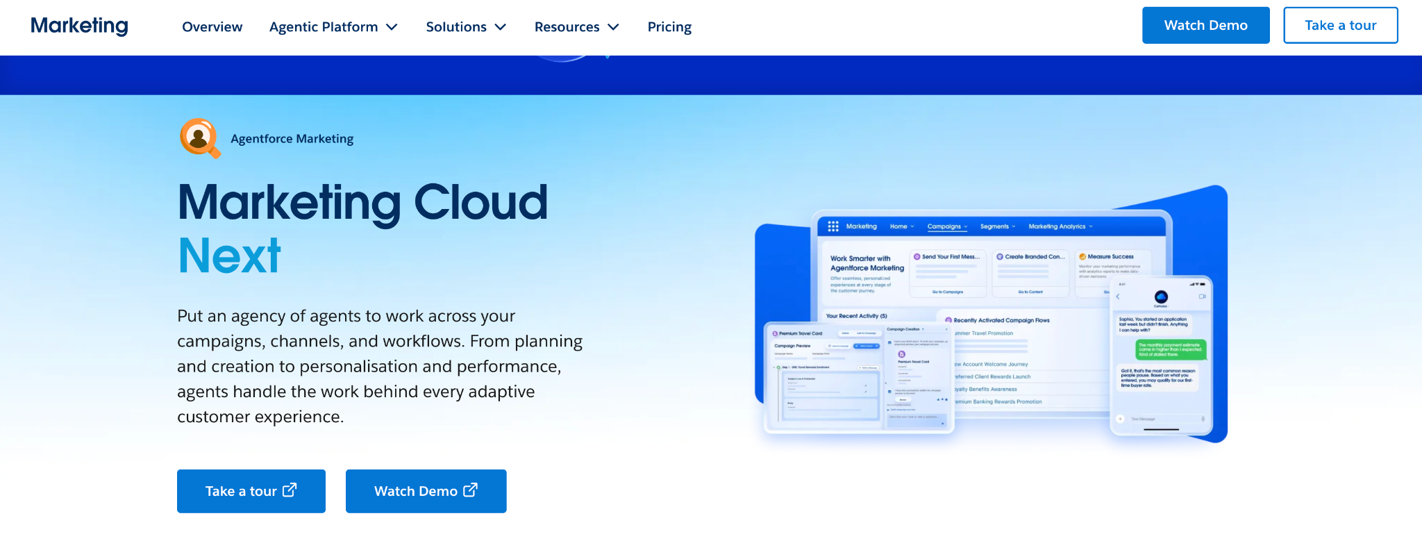 Salesforce Marketing Cloud Next homepage