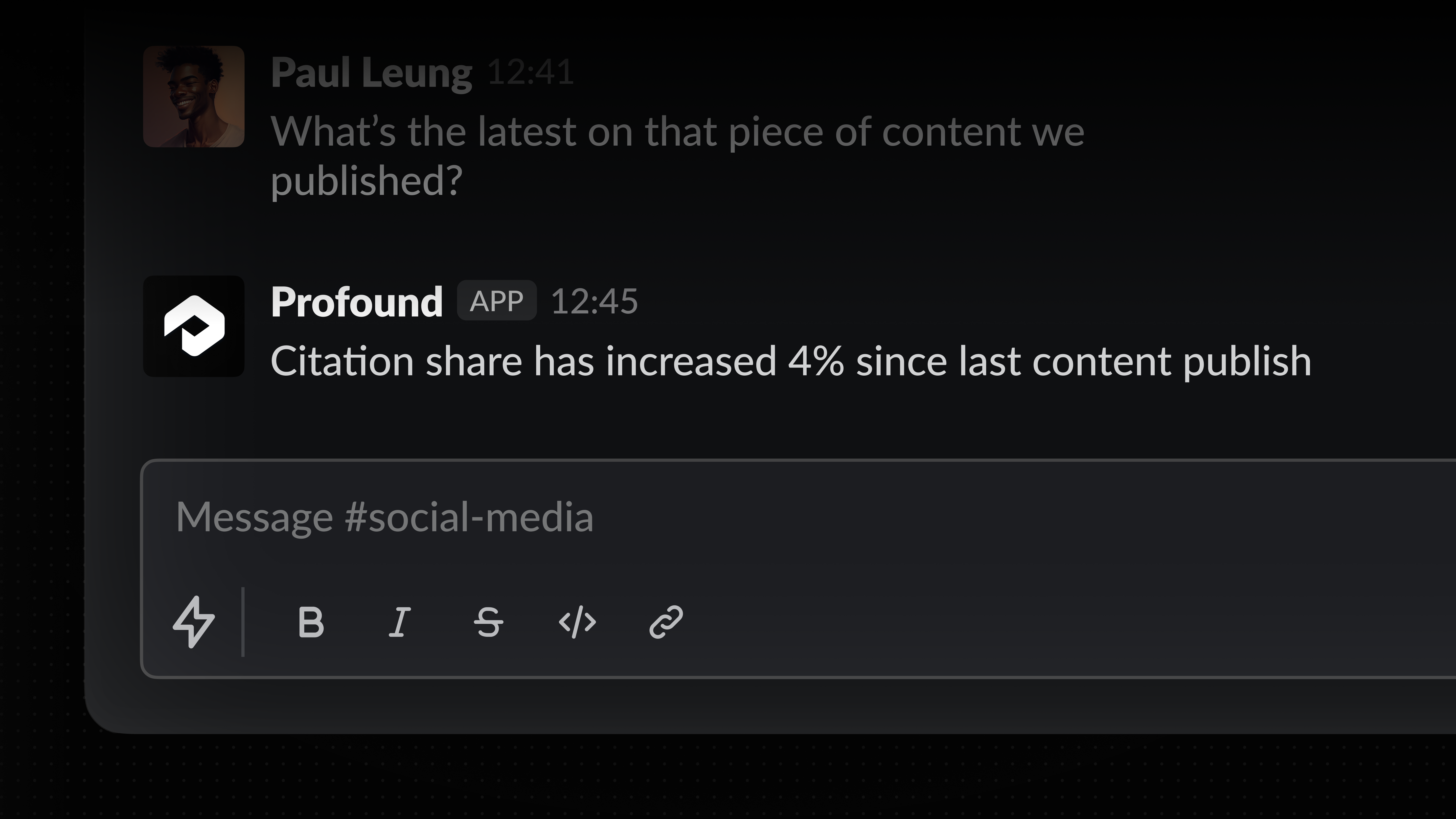 Slack integration for Profound Agents