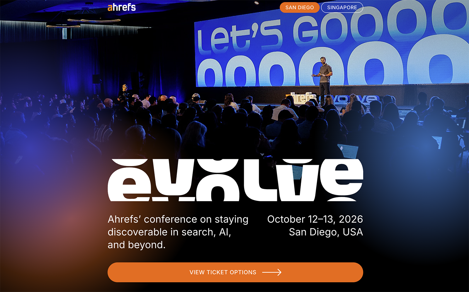 Ahrefs Evolve homepage