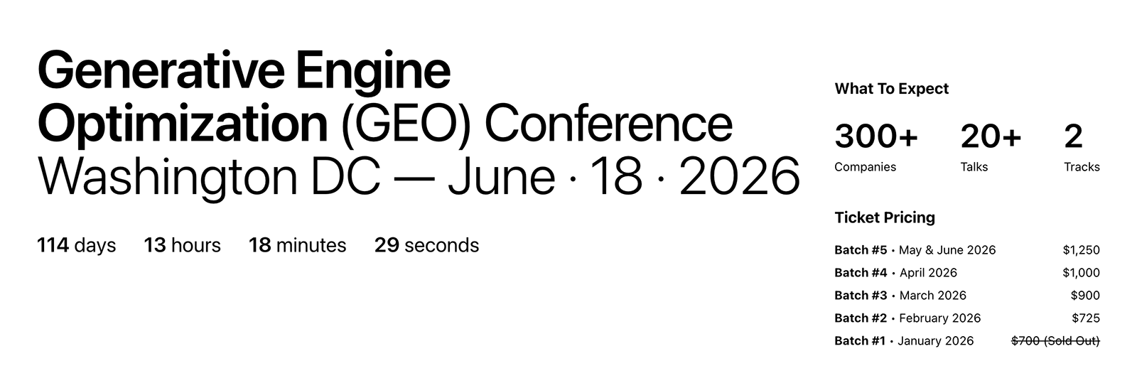 GEO Conference homepage