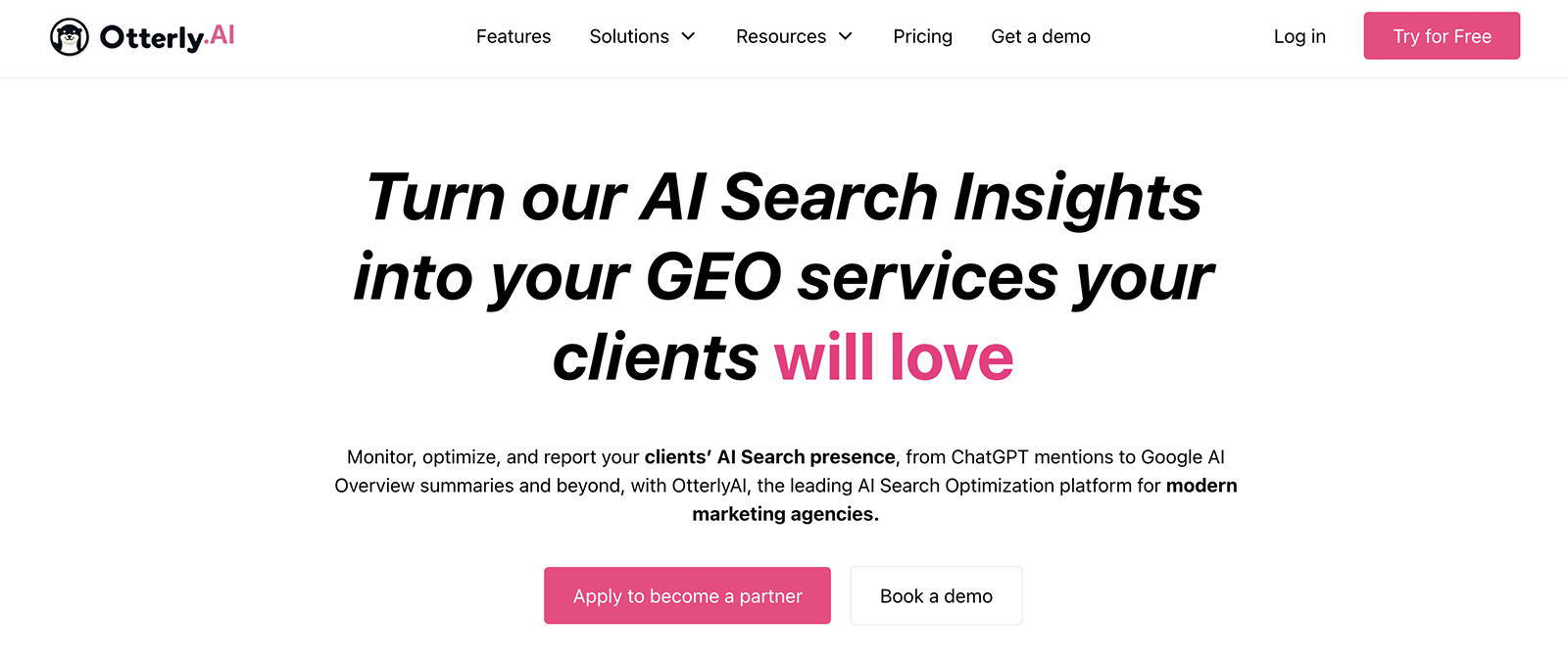 otterly agency page screenshot