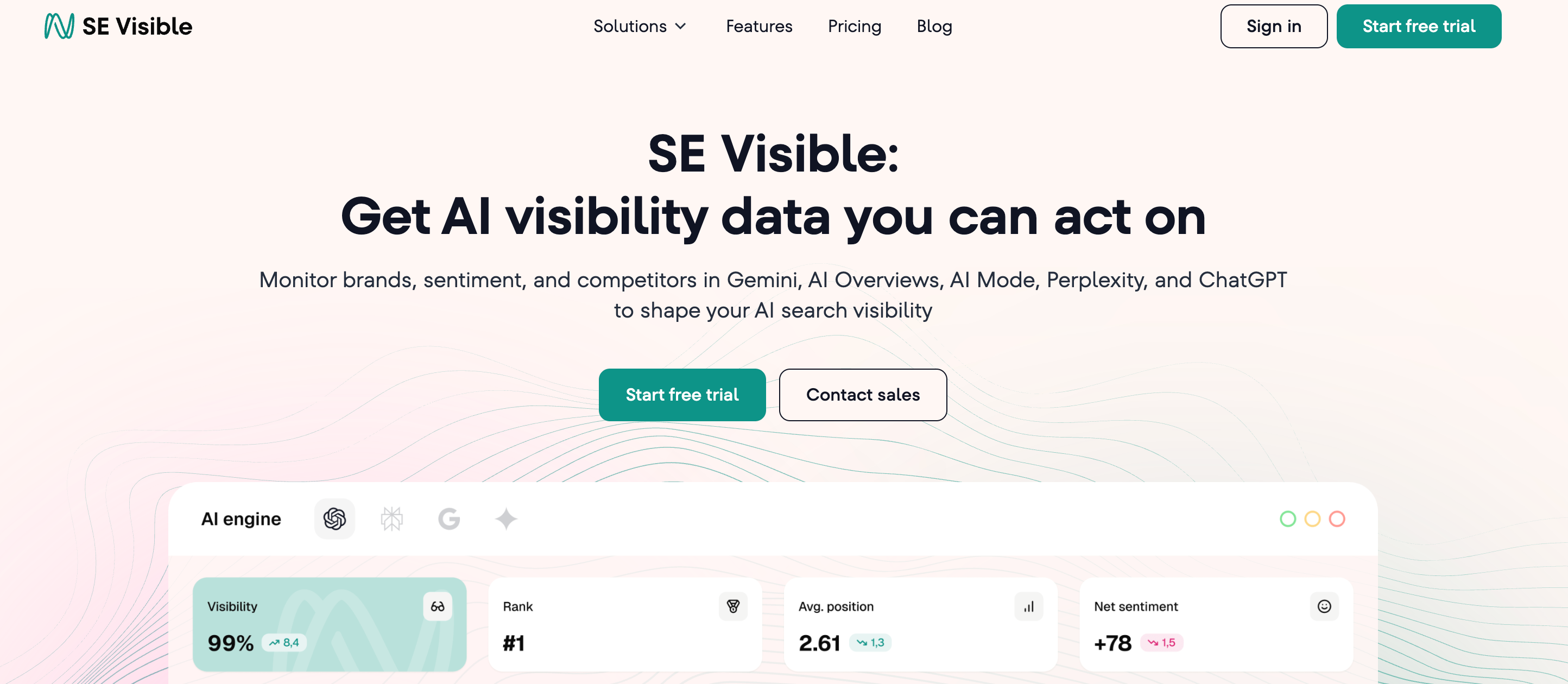 SE Visible homepage