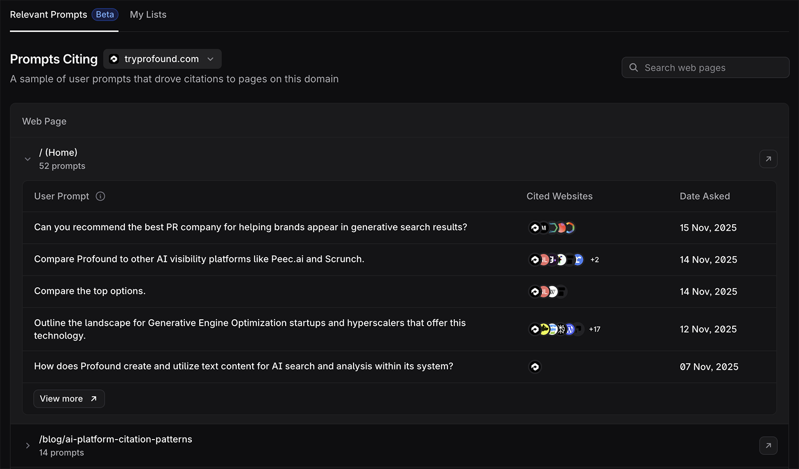 profound prompts cited