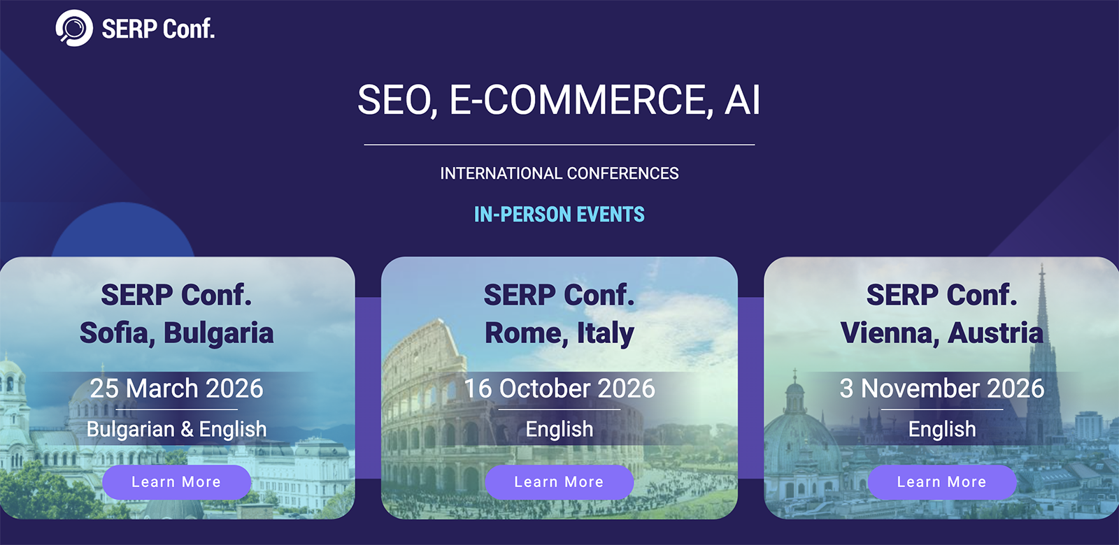 SERP Conf homepage