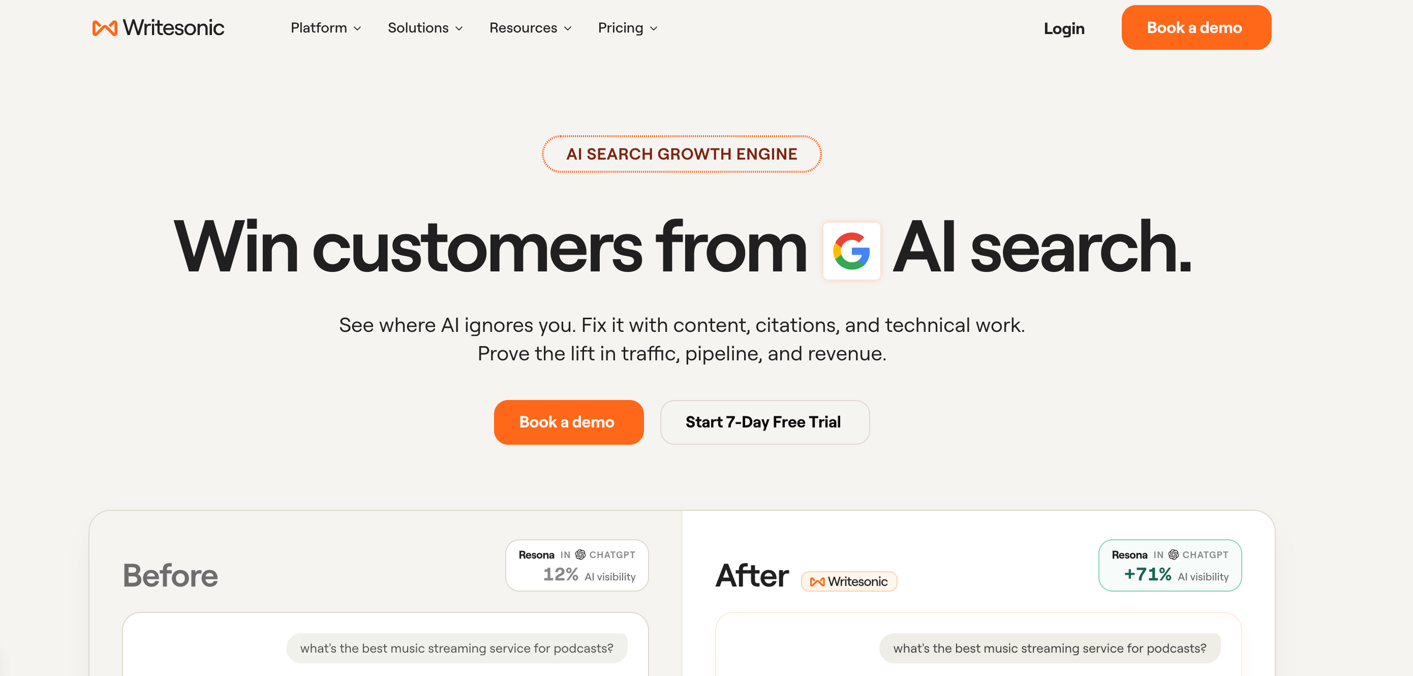Writesonic homepage