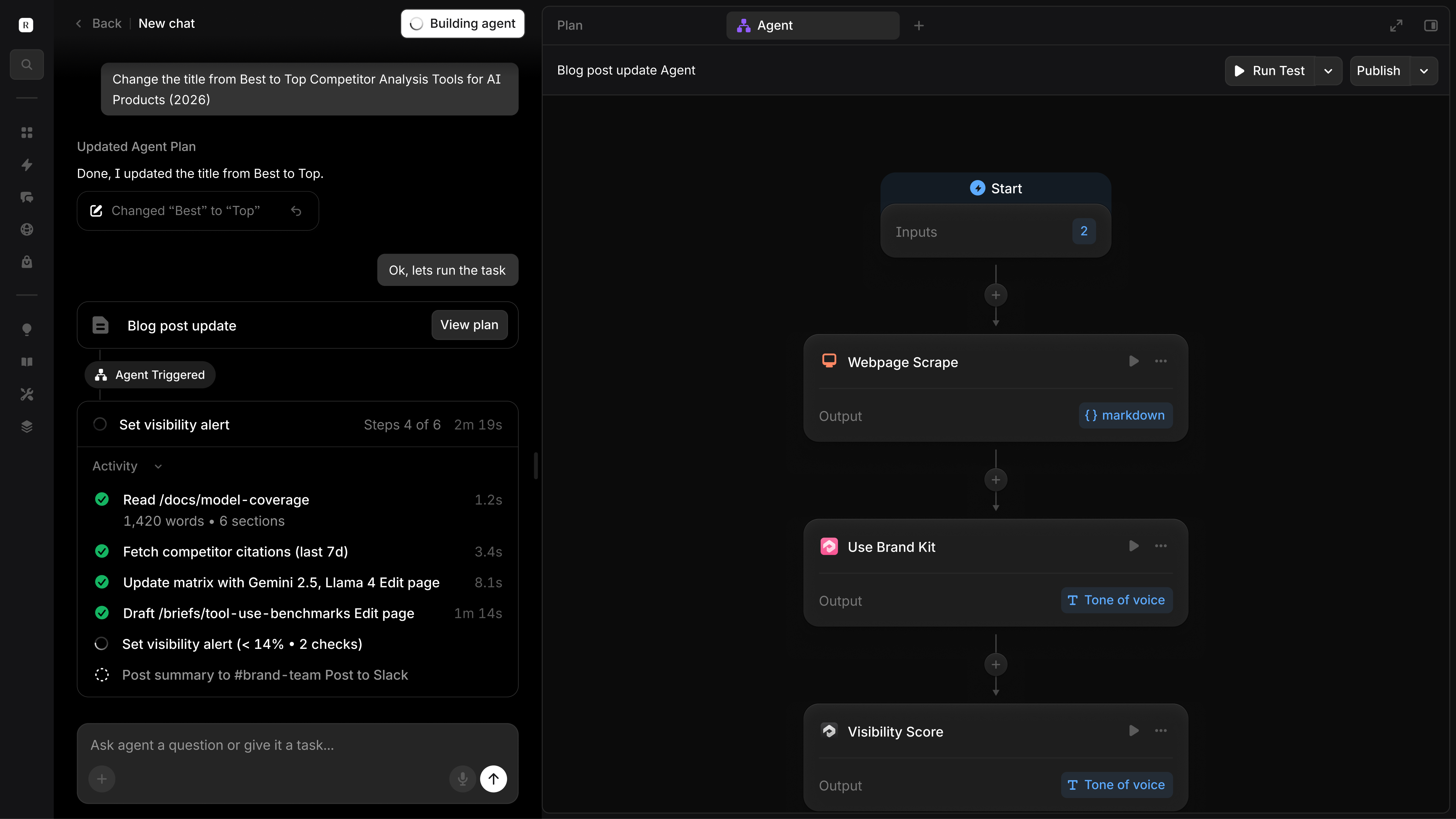 Profound Projects connect to Profound Agents