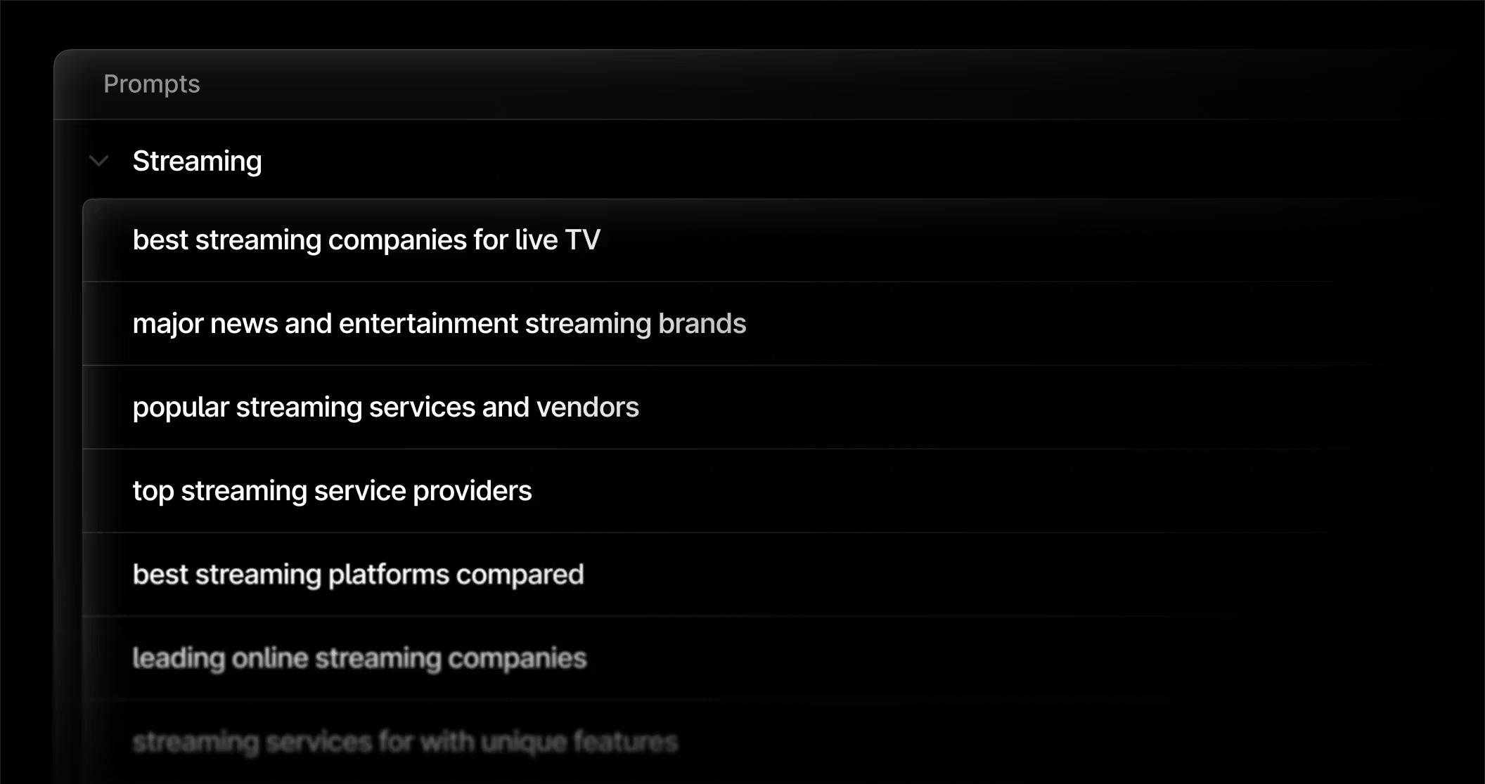 Sample prompts for Streaming