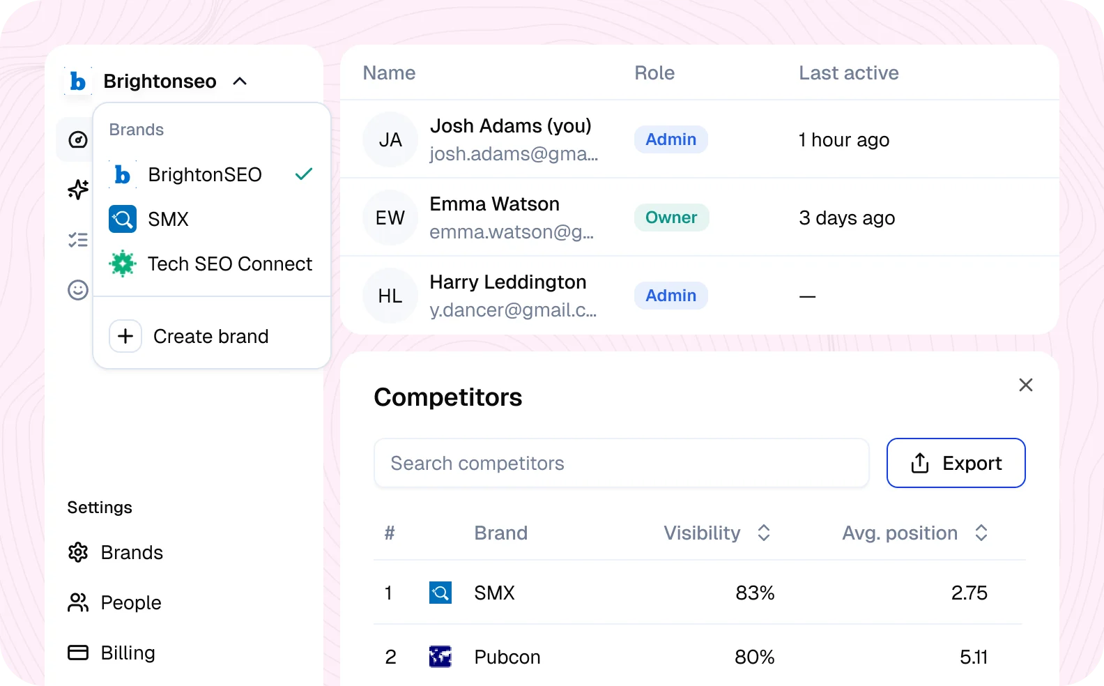 SE Visible dashboard showing unlimited user access and three brands for $99/month