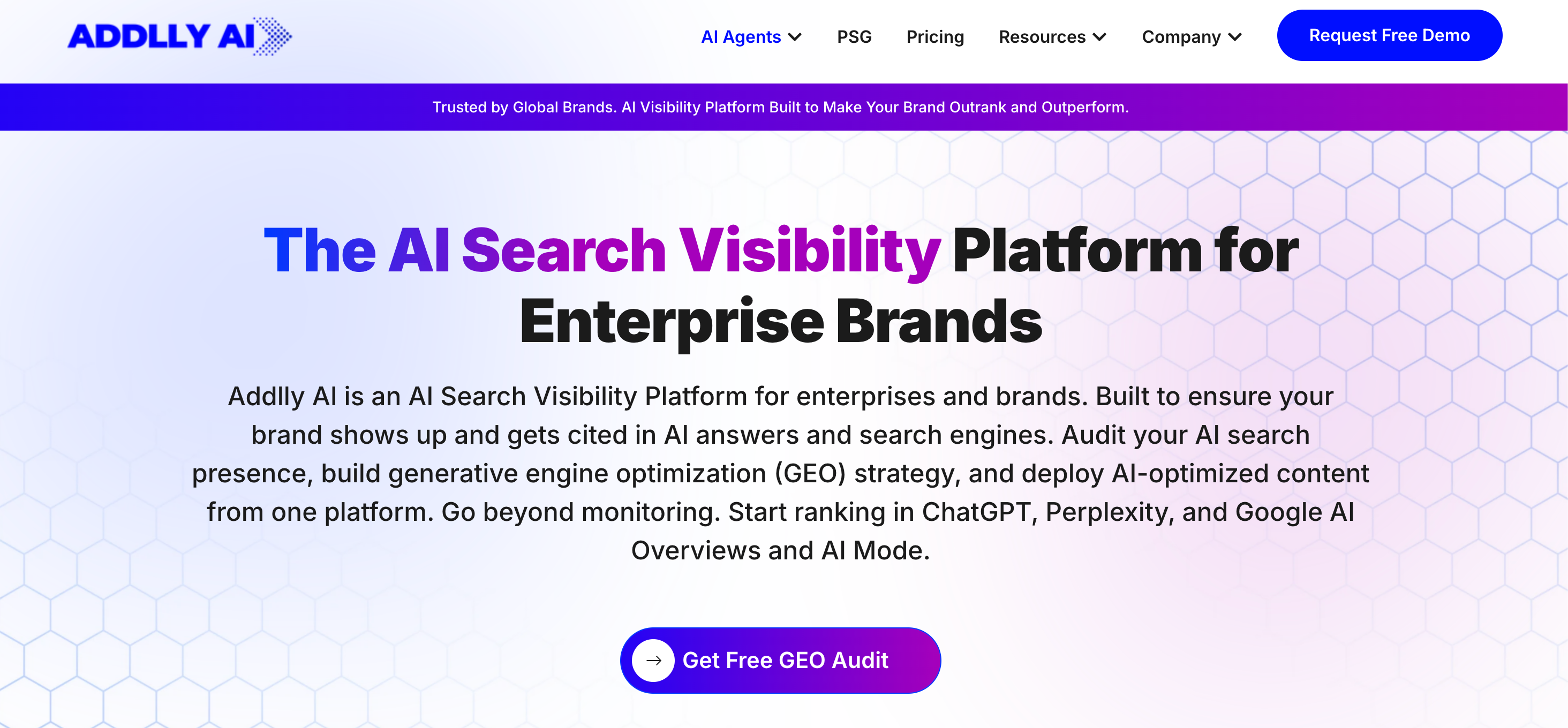 Addly AI homepage