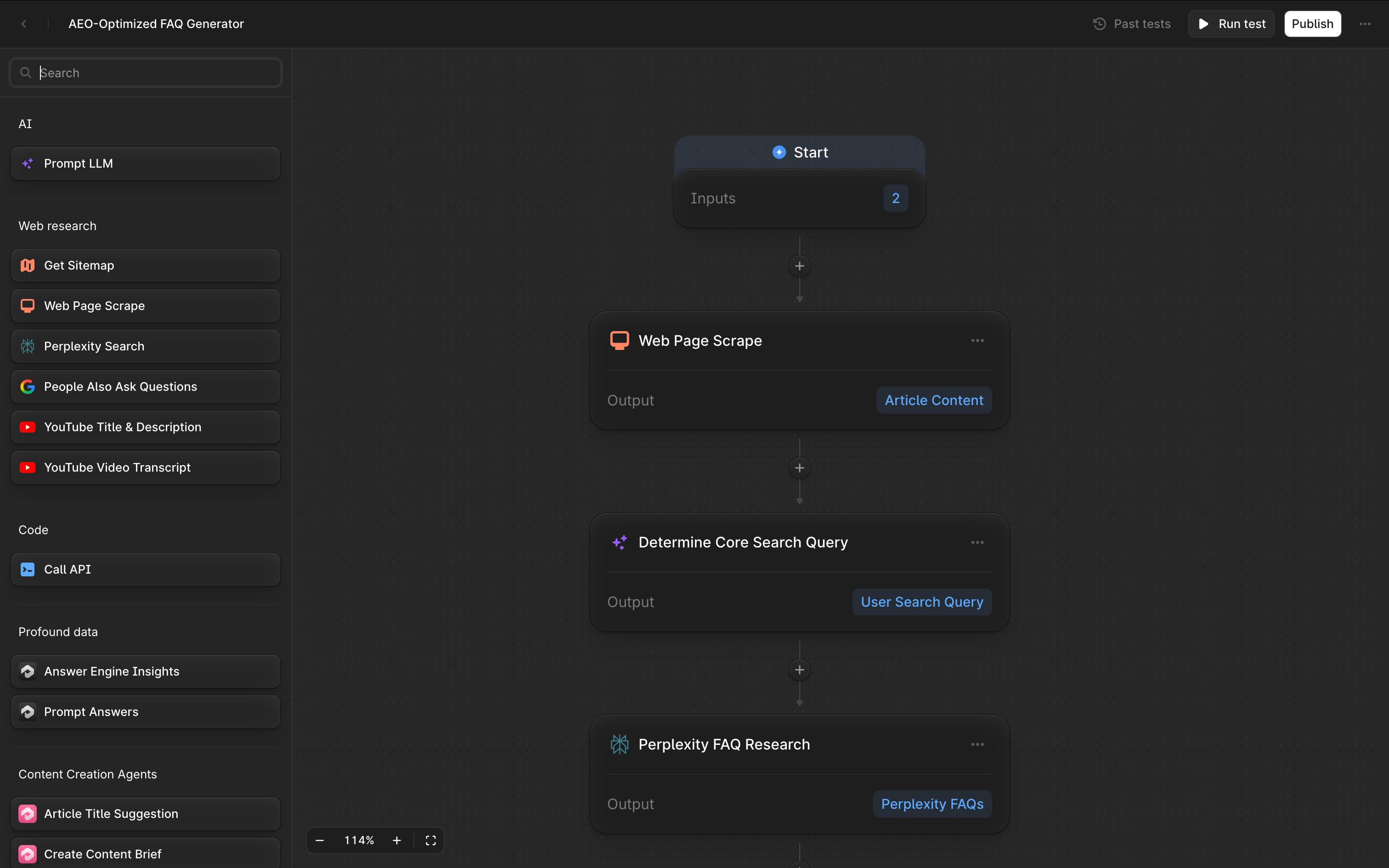Profound Workflows Interface