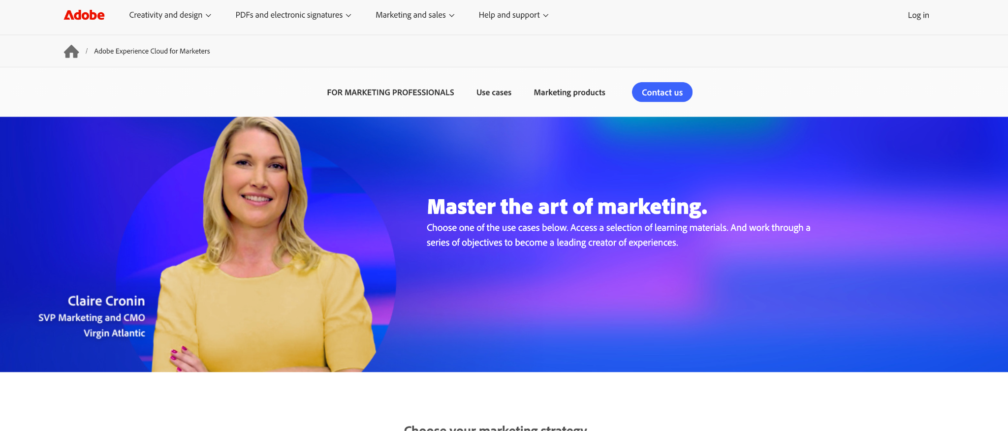 Adobe CX Enterprise homepage