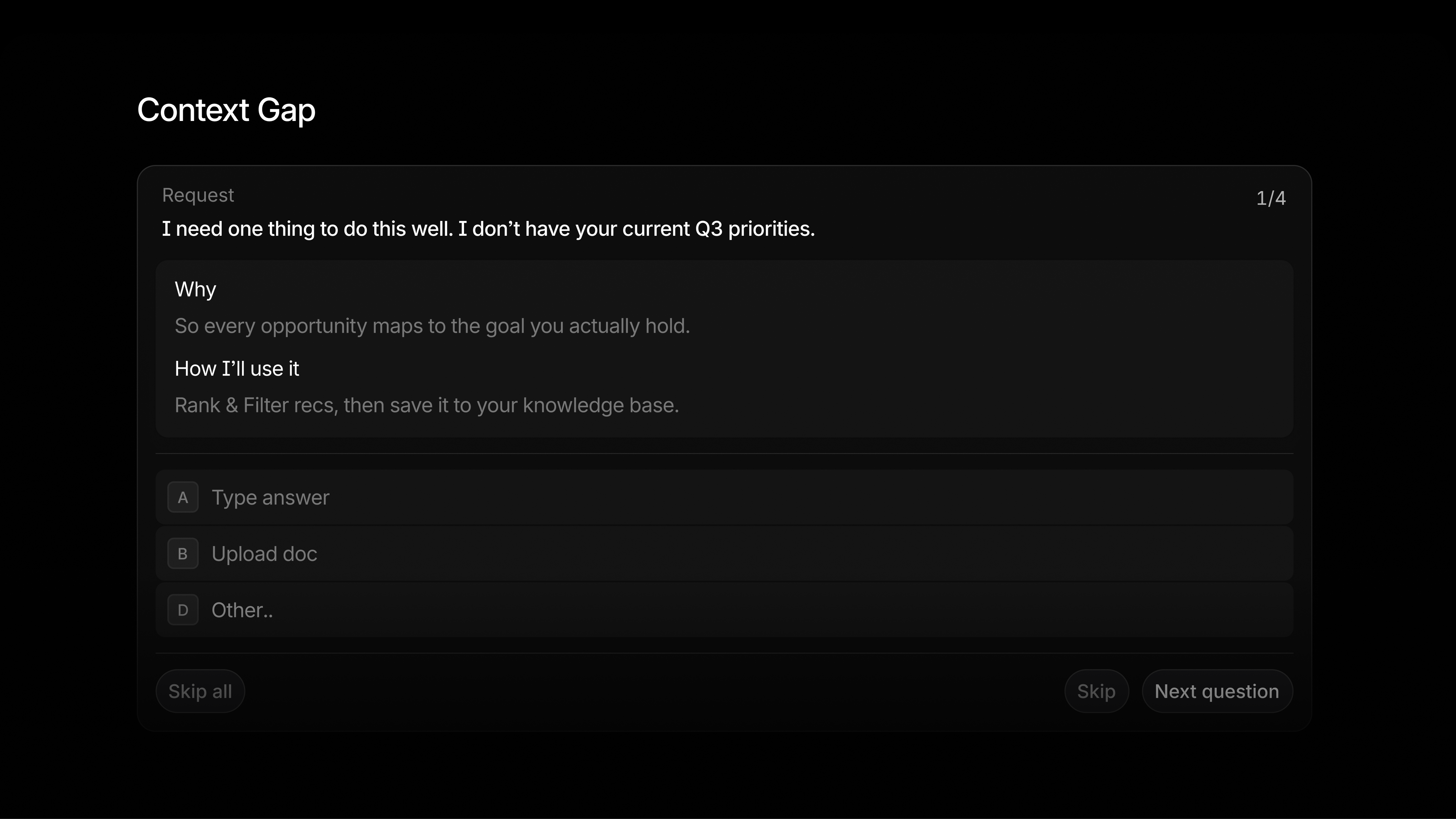 filling gaps in context manager