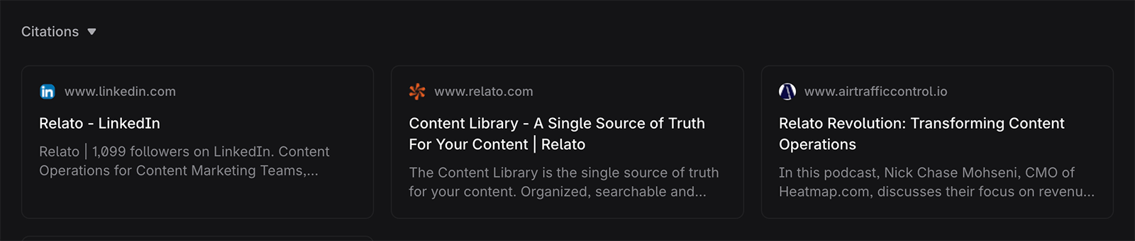 Profound prompt execution showing citations