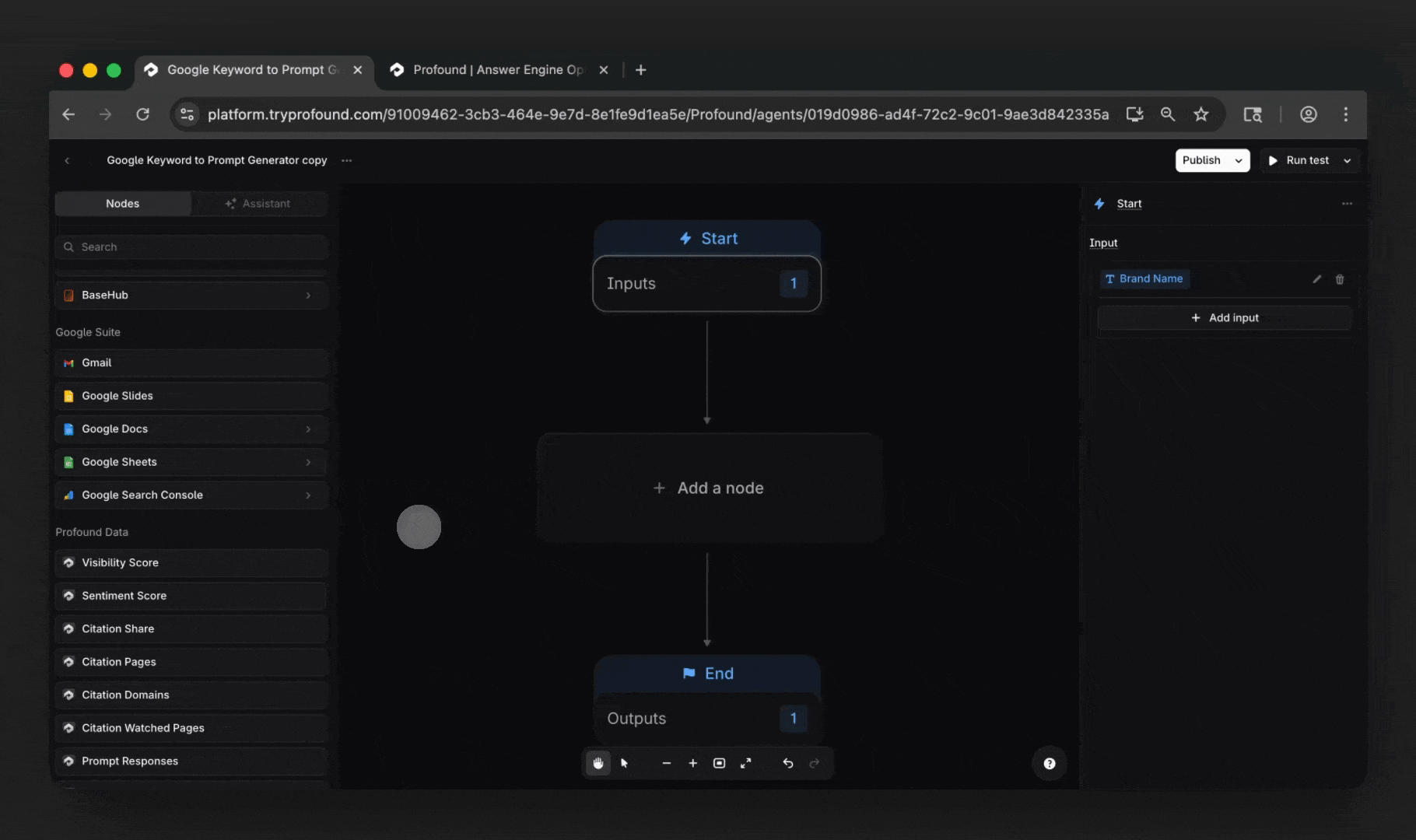 Google search console node