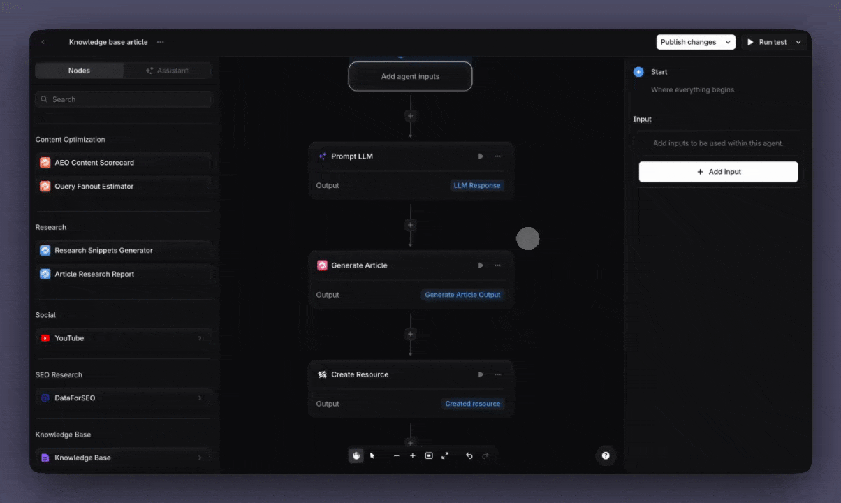 using a get knowledge base node