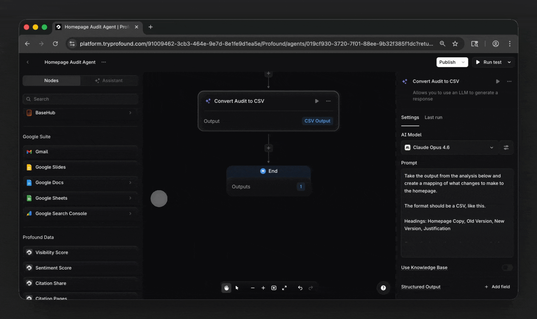 Google Sheets node use case