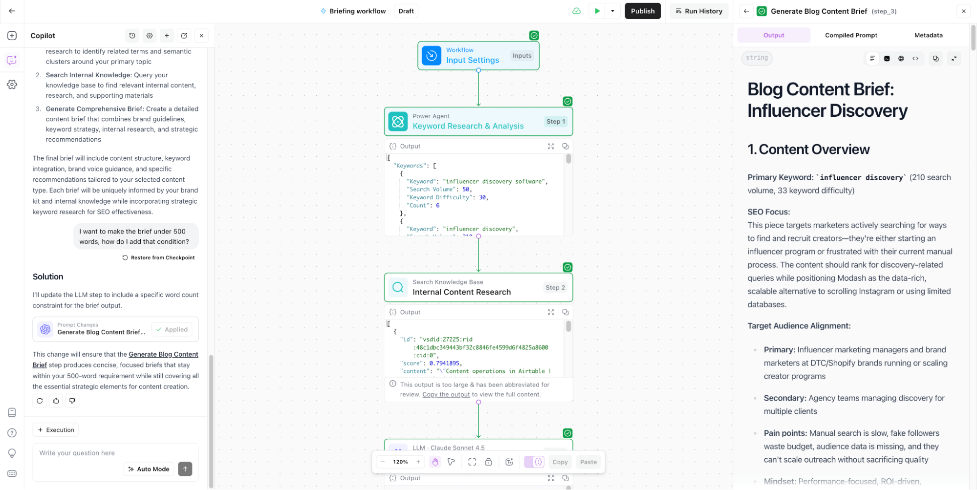 airops workflow builder screenshot