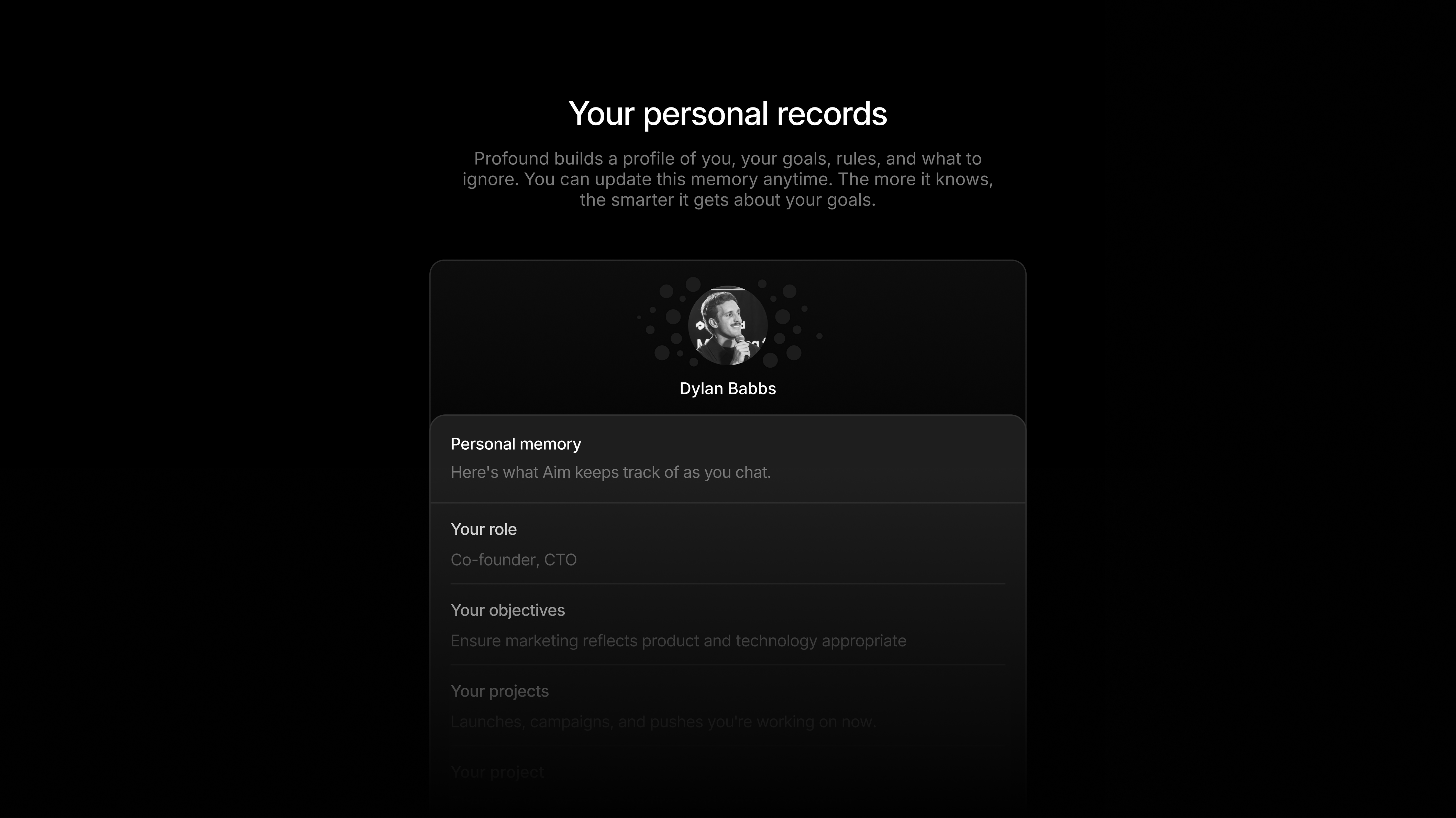 personal records in profound