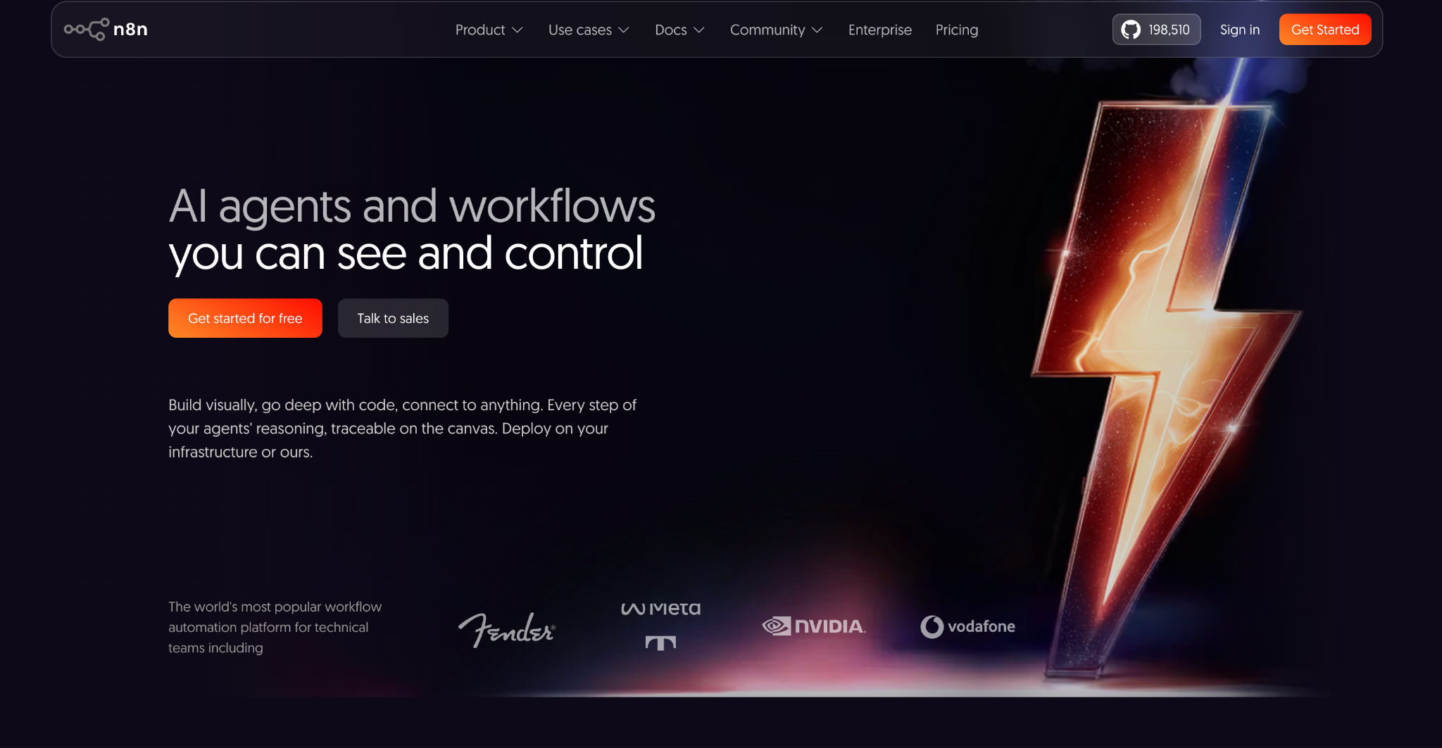 n8n homepage