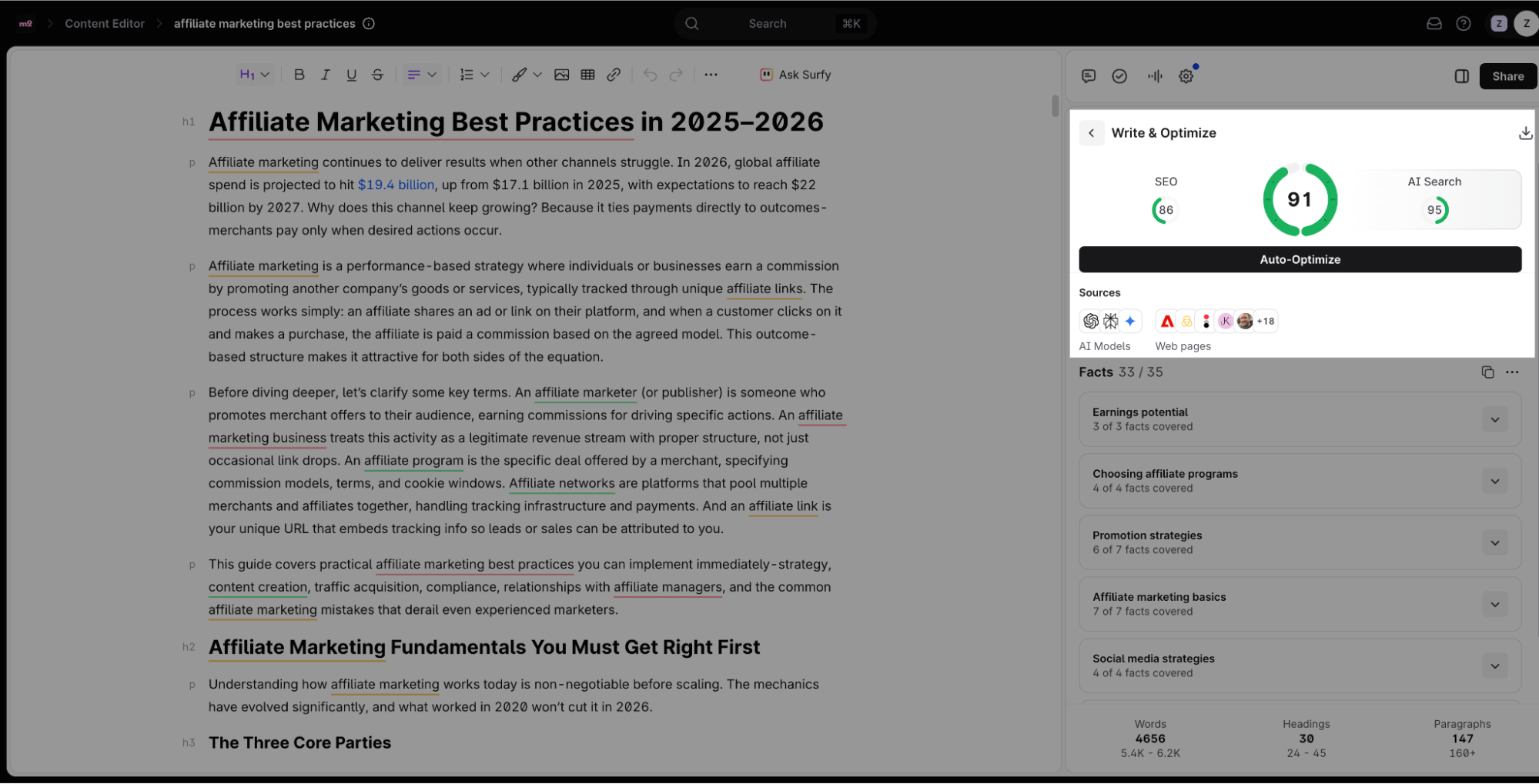 Surfer content creation tool