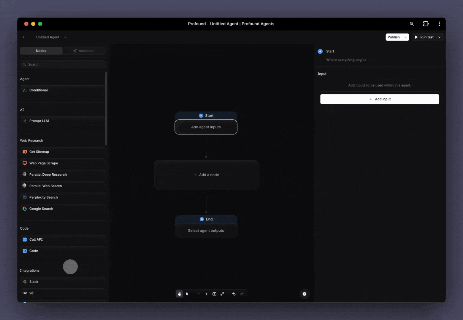 Google Search node in Profound Agents