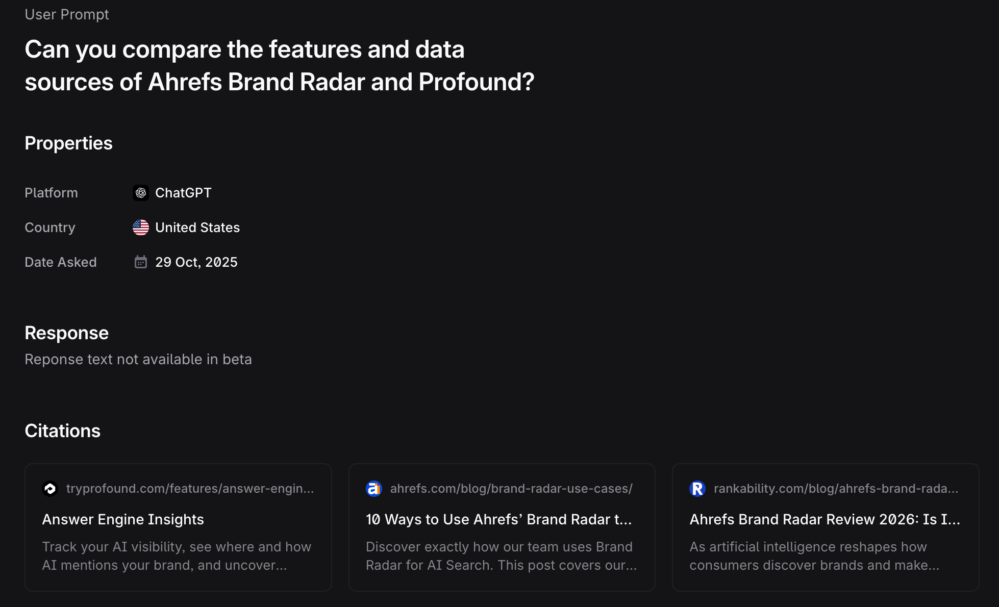 Profound relevant prompt with citations