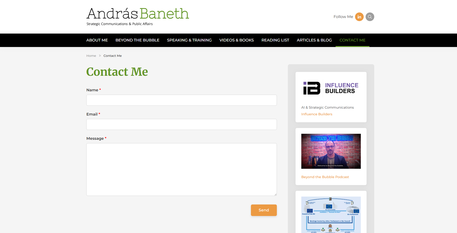 András Baneth original baneth.eu/contact-me before redesign