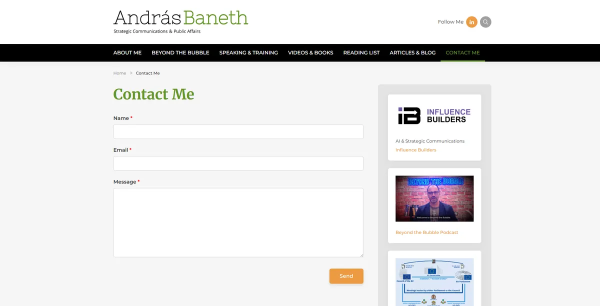 András Baneth original baneth.eu/contact-me before redesign