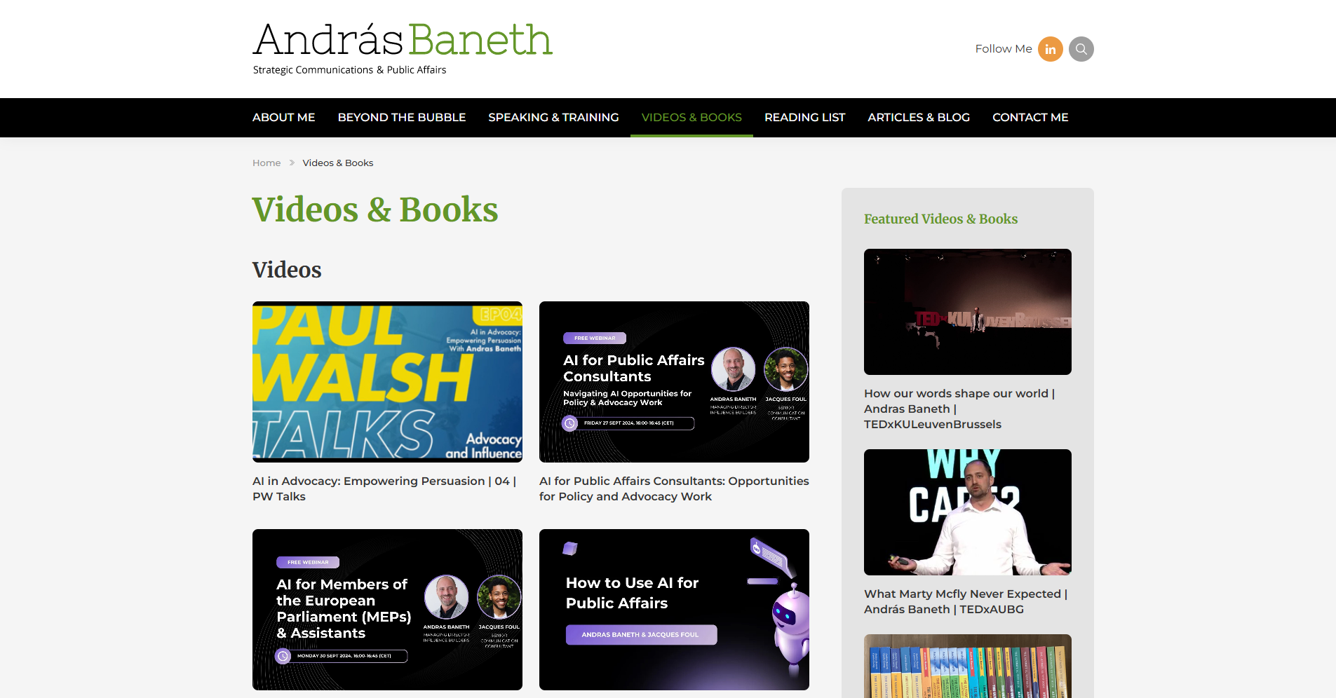 András Baneth original baneth.eu/videos-books before redesign