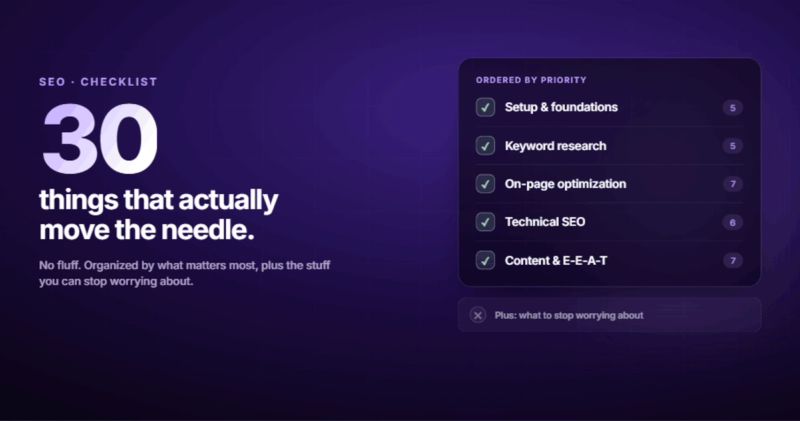 SEO Checklist: 30 Things That Actually Move the Needle