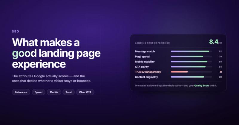 Which Attributes Describe a Good Landing Page Experience?