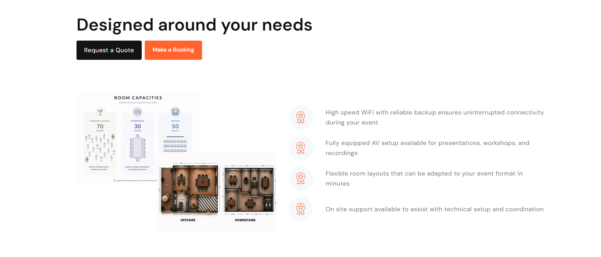 Why Us page design for Ambiorix Center showing the why us section