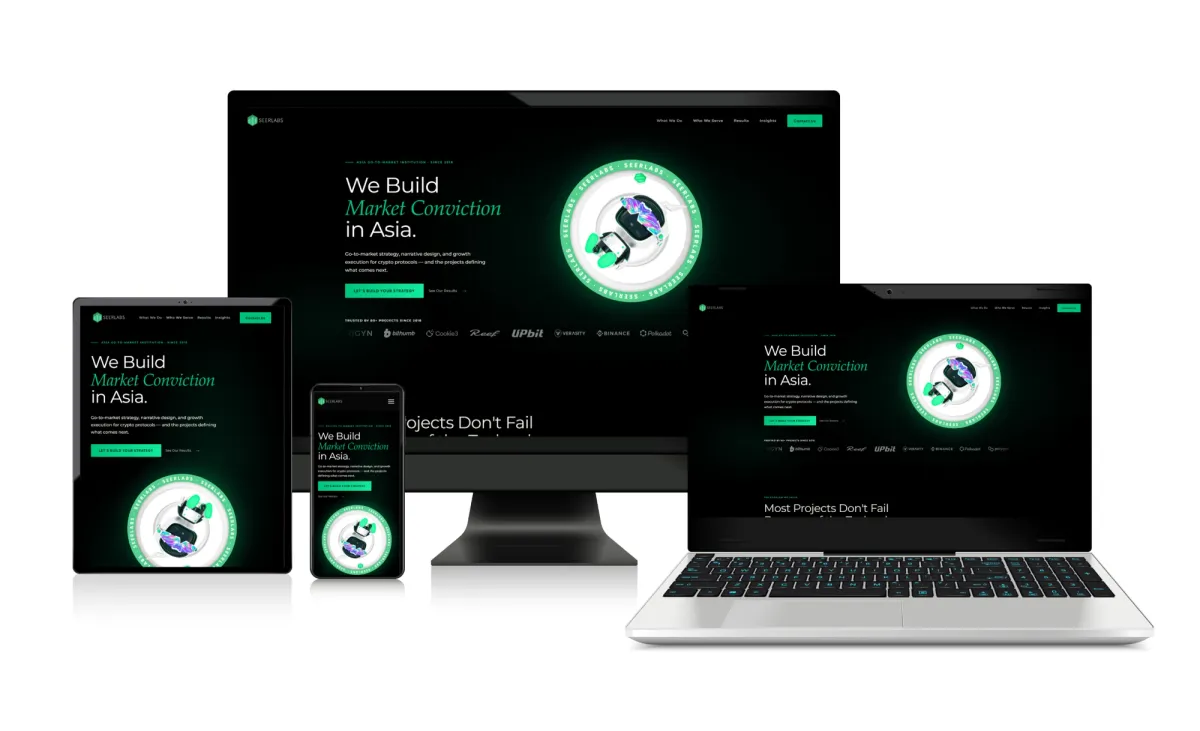 Devices page design for Seerlabs showing the devices section