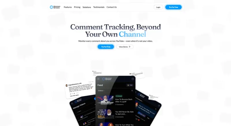 Comment Compass web design project — SaaS Landing Page Redesign & Webflow Development
