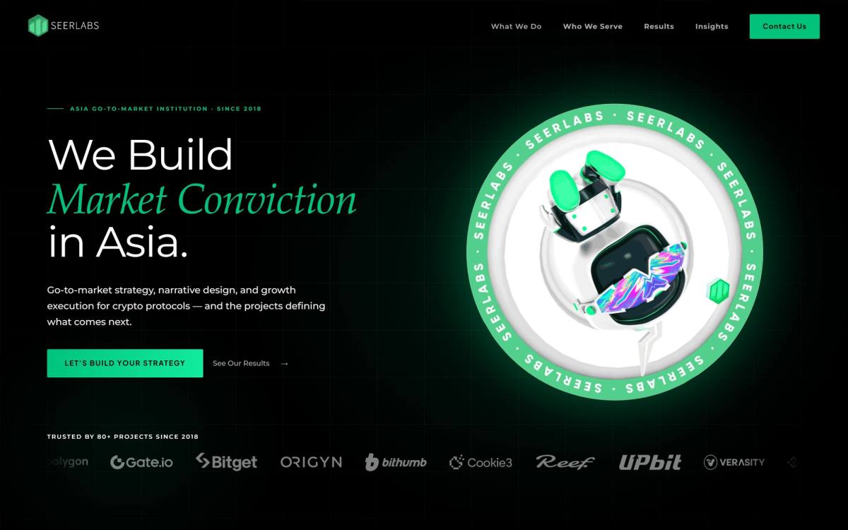 Seerlabs landing page example after rebuilding the messaging and structure of an AI-generated site