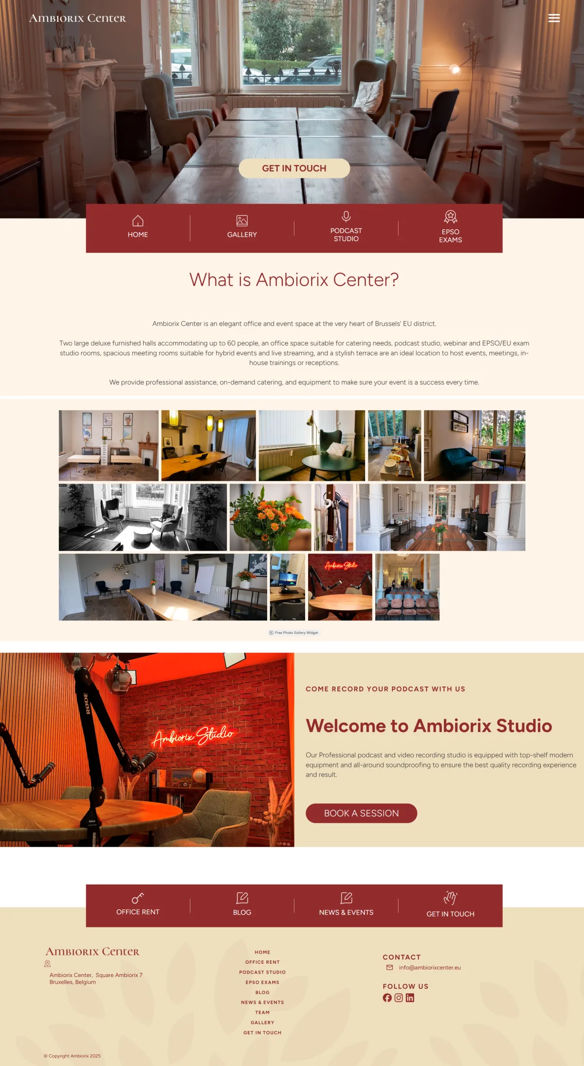 Ambiorix Center original old squarespace site before redesign