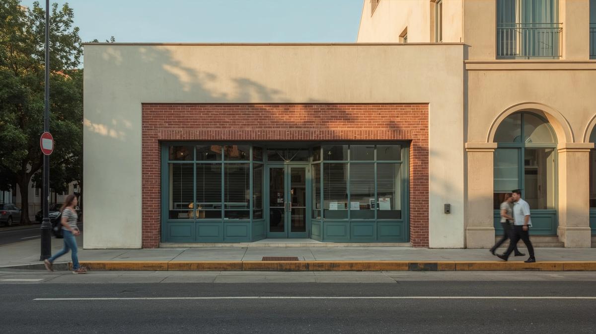 Fachada de escritório comercial representando empresa aberta no Paraguai com substância econômica real