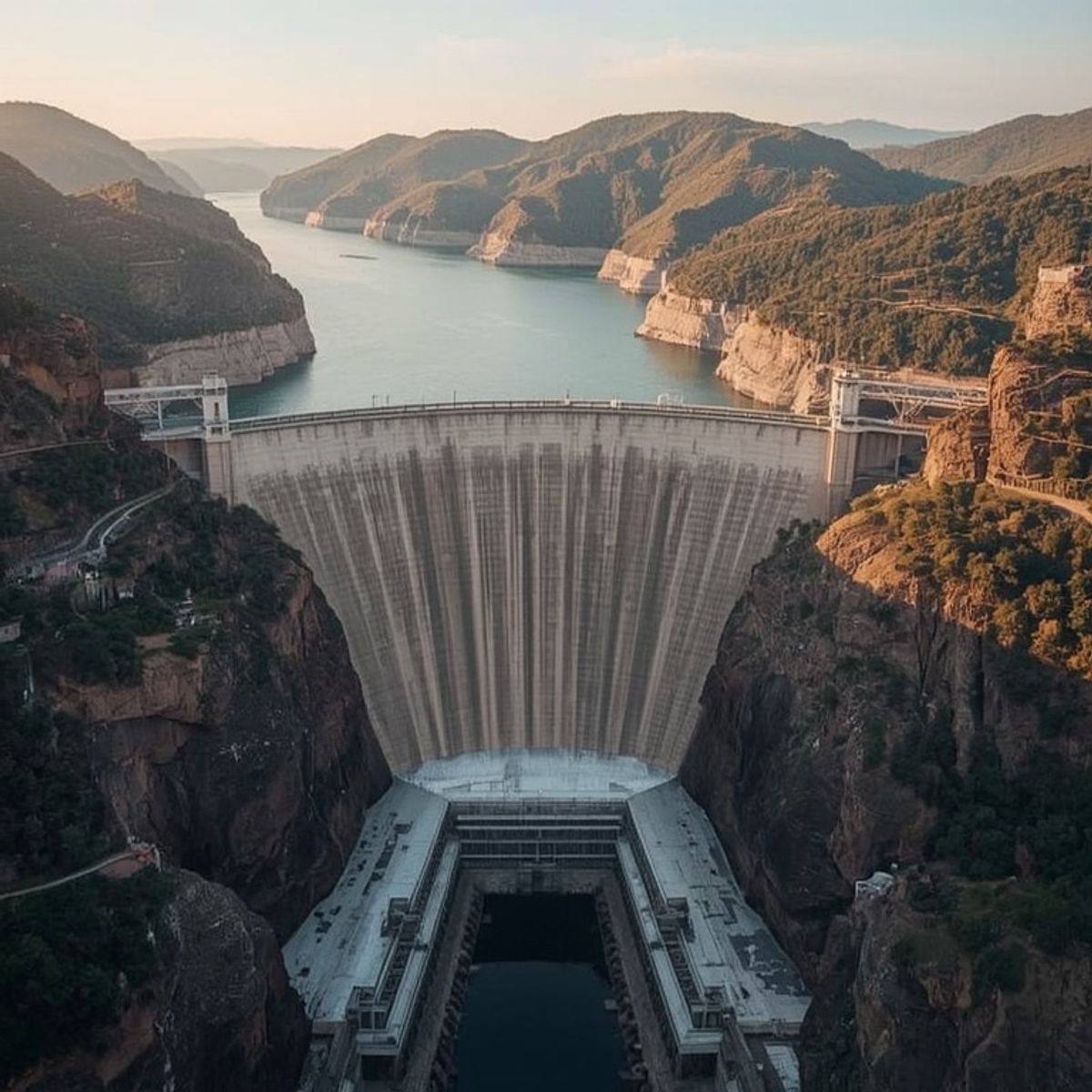 Represa de Itaipu próxima a Hernandarias, cidade do Paraguai na fronteira com o Brasil
