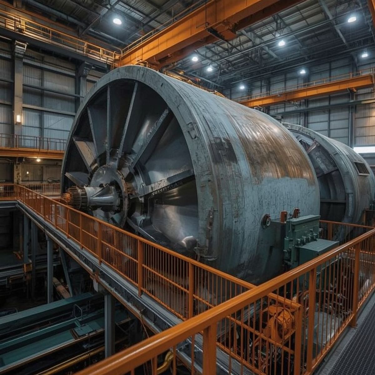 Turbina hidrelétrica representando a energia barata que atrai indústria ao Paraguai