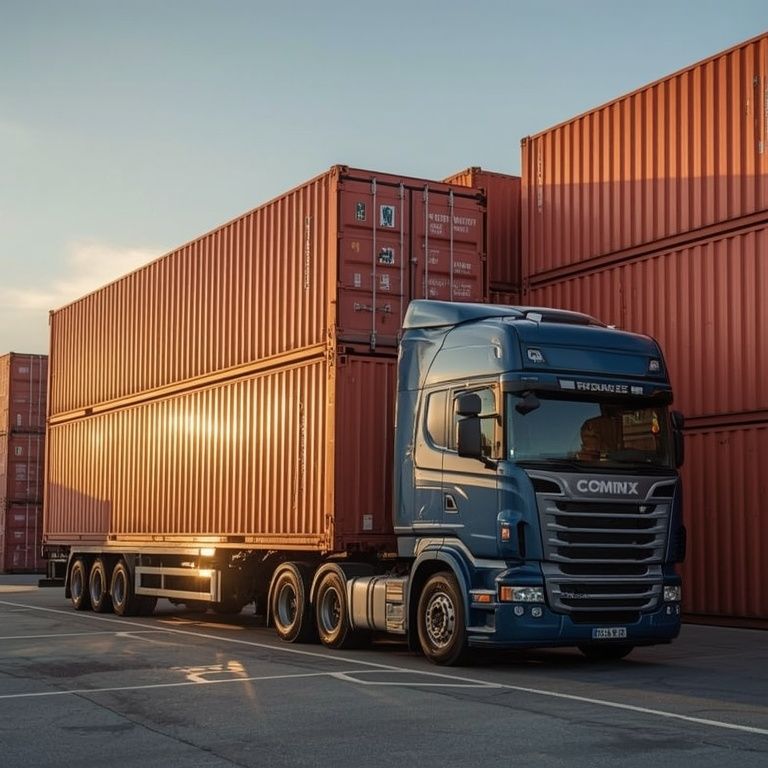 Contêineres de exportação sendo carregados sob o regime de Lei de Maquila