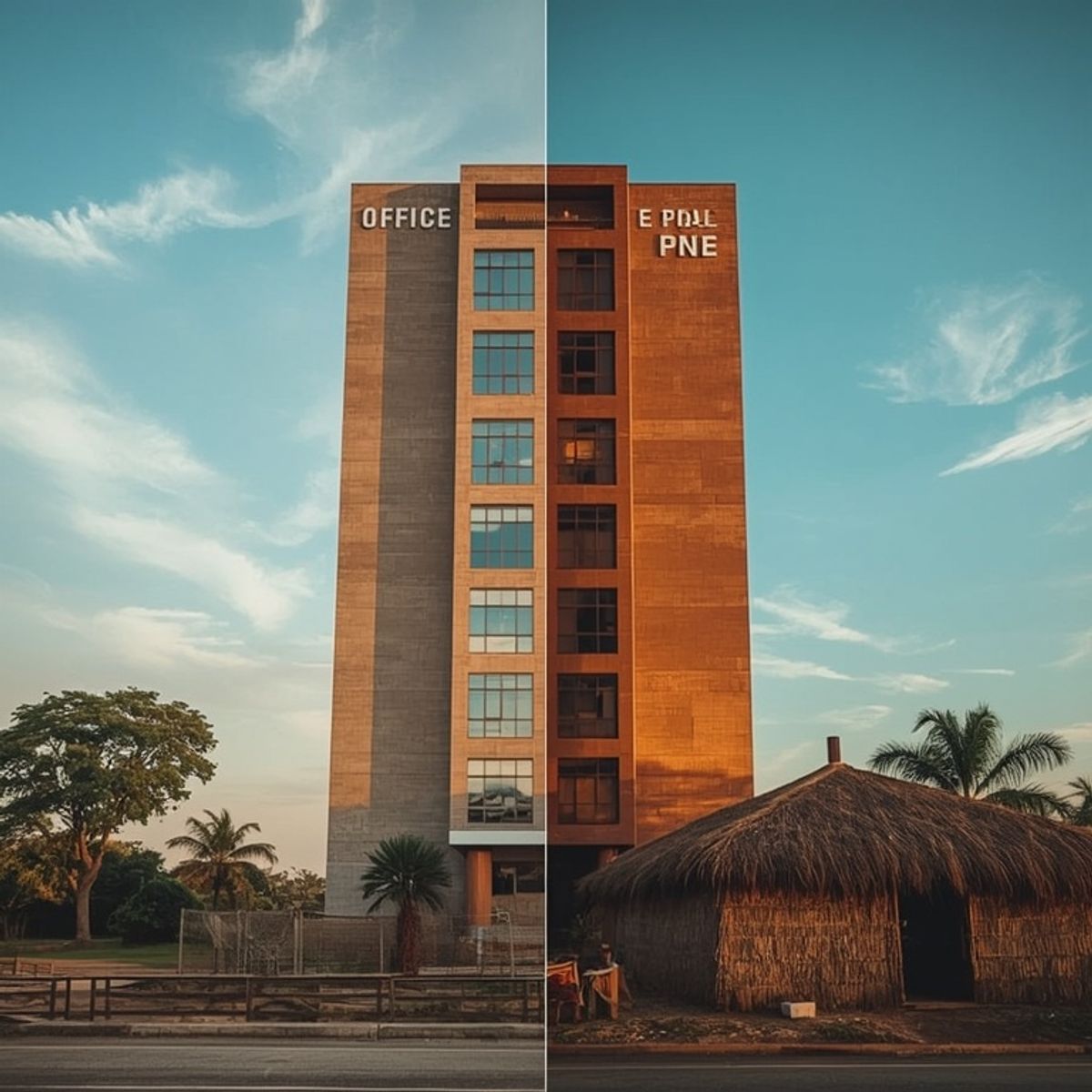 Contraste entre desenvolvimento urbano e rural representando o PIB e o IDH do Paraguai