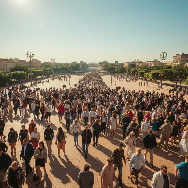 Grande comunidade de pessoas representando os brasileiros residentes no Paraguai